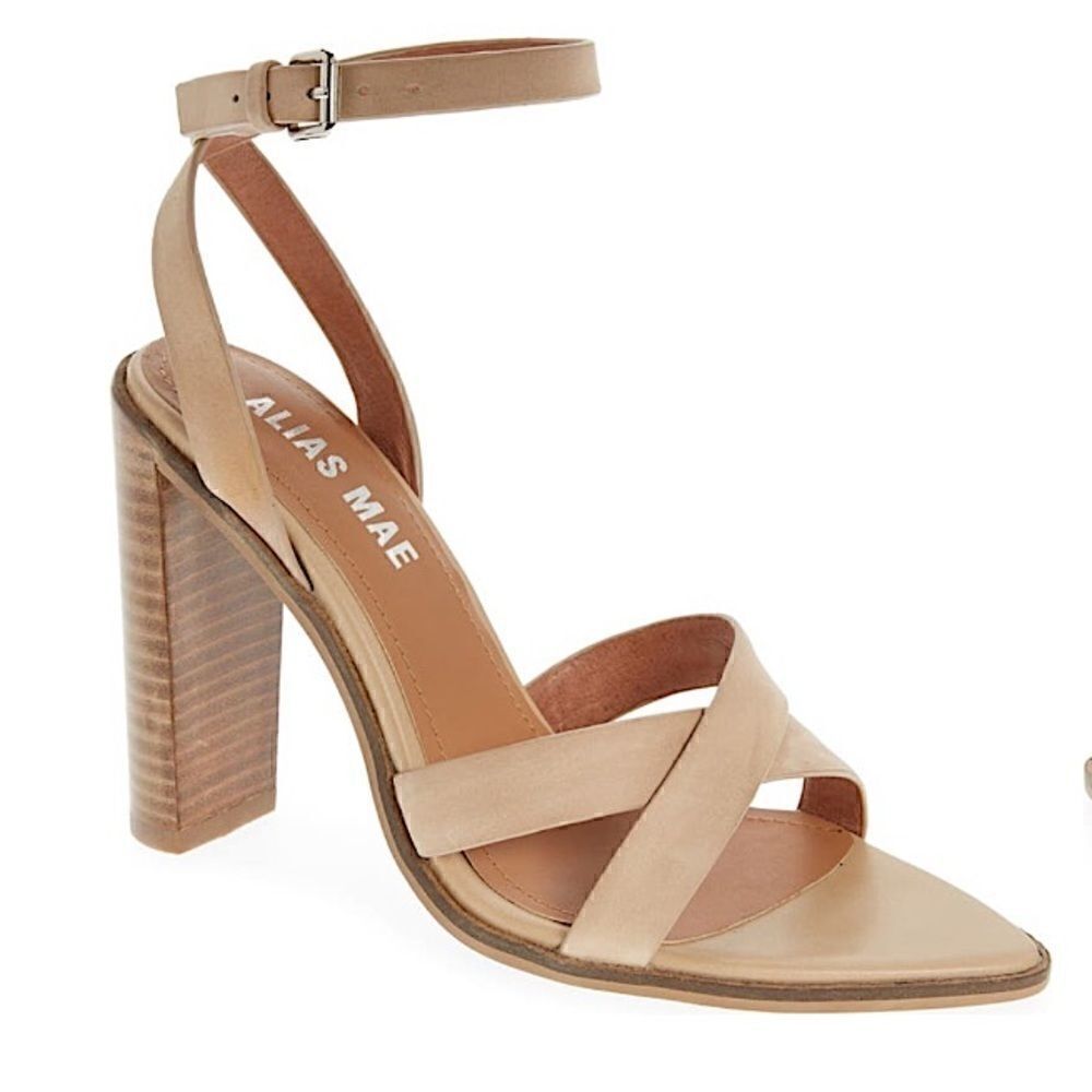 Alias Mae Sonny Leather Block Heel Sandals Natural
